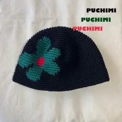 クラッシャーハット　クロシェハット　ニット　バゲハ　ビーニー　　花