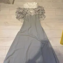 限定価格！！グレー フリル付きドレス