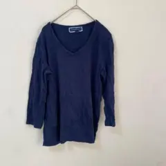 【Sサイズ】VネックTシャツKAREN SCOTT ネイビー