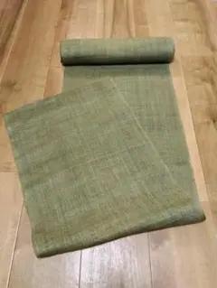 麻布 手織り（緑）37cm×100cm