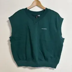 DIVIDED H&M ダークグリーン Vネックベスト M