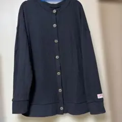 ワッフル生地の黒カーディガン☆JaVa