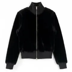 00s grungeリブ ボア ブルゾン ジャケット Wジップ ファー y2k