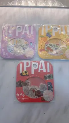 BGM IPPAI フレークシール 3個セット カメラ フルーツ 文房具