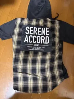 チェック柄半袖プルオーバーパーカー