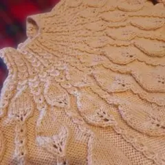 ハンドメイド手編みアラン模様セーター