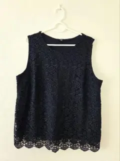 UNIQLO ネイビー レース ノースリーブ XXL
