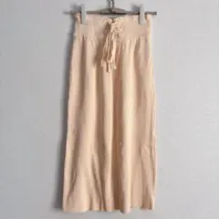 ダブルクローゼット　ロング丈、編み上げリブスカート　w closetのサムネイル