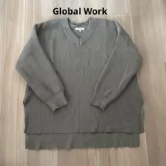 GLOBAL WORK グローバルワーク　Vネックセーター L