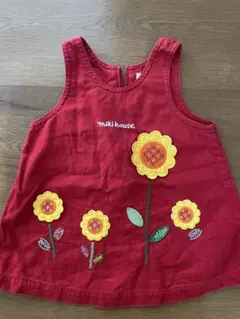 miki house 花柄刺繍 ジャンバースカート 80
