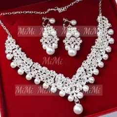 イヤリング・ネックレス セット♡高品質ウェディング ブライダル 大人気新品パール
