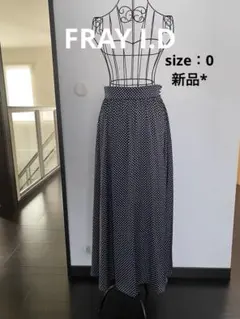 FRAY I.D サテン ドット ギャザー フレアマキシスカート