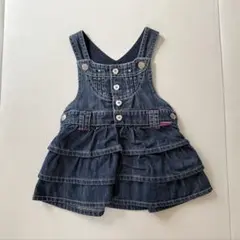 デニム フリル ジャンバースカート