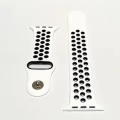 アップルウォッチバンド 42〜49mm 白×黒 M/L スポーツ