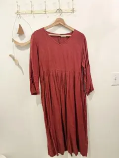 fog linen work ギャザーワンピース