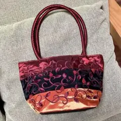 【新品】ビーズ 刺繍入り ミニトートバッグ ベトナム アジアン雑貨