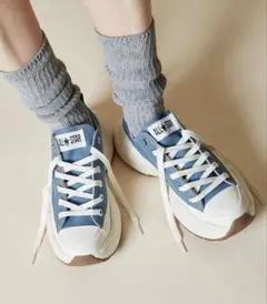 コンバース オールスターサージトレーナーオックスローカット厚底スニーカー　ブルー