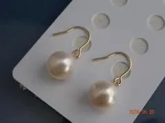 ☆綺麗！照り上質あこや真珠6.5mmX2粒 k10金イエローゴールドピアス 