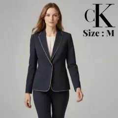 美品★Calvin Klein テーラードジャケット ネイビー パイピング Mのサムネイル