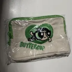 THE POWERPUFF GIRLS チャーム付き刺繍ポーチBUTTERCUP