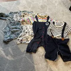 ロンパース 50〜70 長袖4枚セット　まとめうり　出産準備　男女ユニセックスのサムネイル