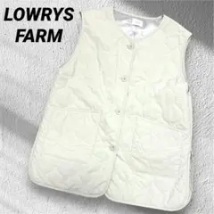 LOWRYS FARM アイボリー キルティングベスト　インナーダウンレディース
