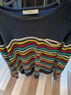 INHERIT ストライプ ニットセーター