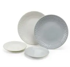 グレー 花模様 小花柄 皿 4枚セット 大皿 小皿