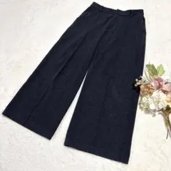 【ユニクロ】UNIQLO ブラッシュドジャージーワイドパンツ グレー L