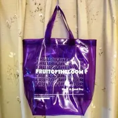 フルーツオブザルーム★ビニールトートバッグ★美品★正規品★パープルカラー★のサムネイル