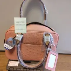 ポーラ POLA オーストリッチ 本革 ハンドバッグ ピンク 新品未使用 