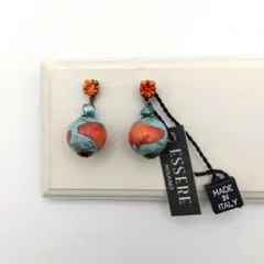 新品/未使用 イタリア製 スワロフスキークリスタル＆パルプボール スタッドピアス