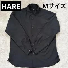 【美品】✨HARE ハレ メンズ シャツ 七分袖 ブラック Mサイズ
