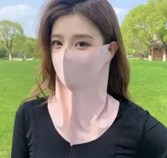 フェイスカバー UVカット UPF50+ 日焼け防止 吸汗速乾 ピンク