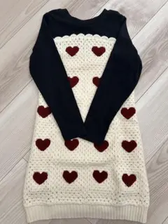 プティマイン♡ハートニットドッキングワンピース♡120㎝