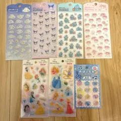 ダイソー　セリア　ぷくっとシール　おはじき　サンリオ　ディズニー