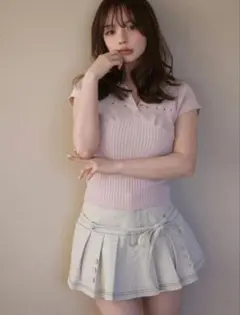 andmary Lindsay logo tops pink アンドマリー