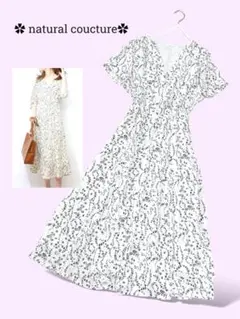 natural couture レトロ小花ワンピース