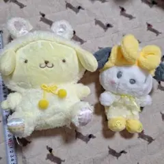 サンリオ　ポムポムプリン　ぬいぐるみ　ポチャッコ　ヘアバンドぬいぐるみ