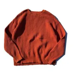 【90s】OLD GAP 無地 ローゲージ コットン ニット オレンジ