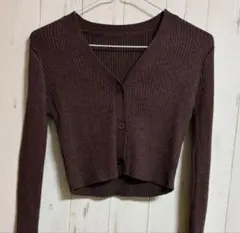 GRL グレイル クロップド丈 ラメ入りトップス カーディガン ショート丈