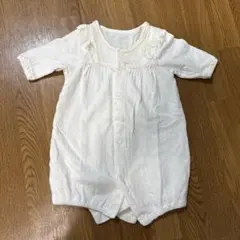 ベビーロンパース　白 50-60サイズ お宮参り 退院着 セレモニー