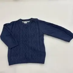 H&M ネイビー ケーブルニットセーター 86cm