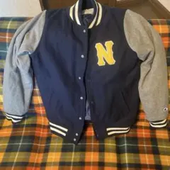 Champion スタジャン Lサイズ ネイビー/グレー