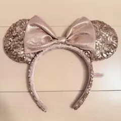 ミニー スパンコール カチューシャ ピンクゴールド