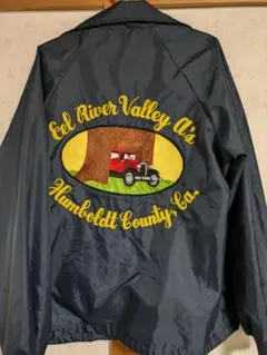 『USA製』AUBURN SW コーチジャケット　チェーンステッチ　刺繍入り