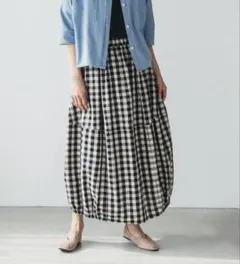 新品 SEASON REASON チェックコクーンスカート バルーン Mサイズ