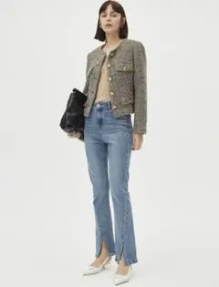 shein購入ツイードジャケット★美品Lサイズ