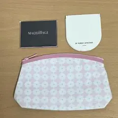 マキアージュ あぶらとり紙 コンパクトミラー 白 ポーチ レトロ ピンクのサムネイル