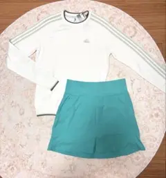 新品 アディダスゴルフ XL×L ミントセットアップ プライムニット＆スカート